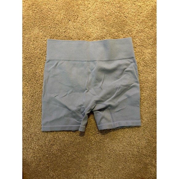 blue ribbed biker shorts - Picture 1 of 3